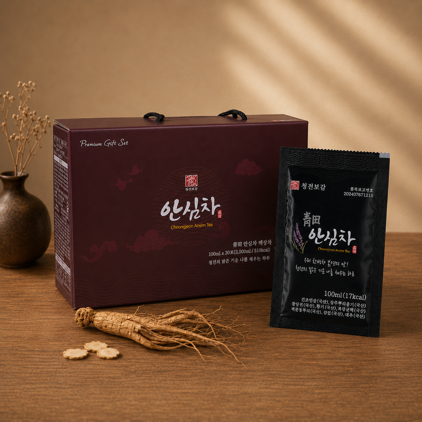 [청전보감] 안심차 100ml 30포 전통원료차